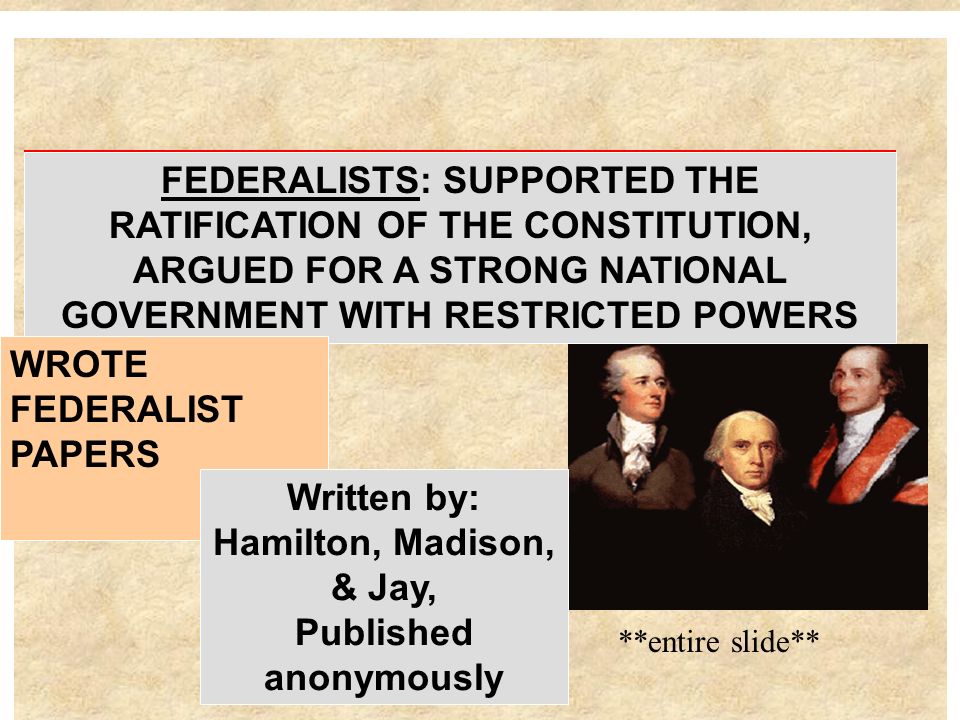 Which individual helped write the federalist papers